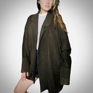Urban Outfitters Earthy Green/ Brown Cotton Blend Thick Oversized Cardigan
